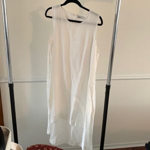 Magic Linen Sleeveless Hi-Lo Dress